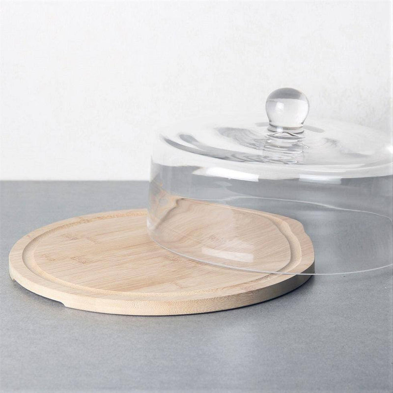 Philosophy Home Bakers Glass Dome with Wooden Base