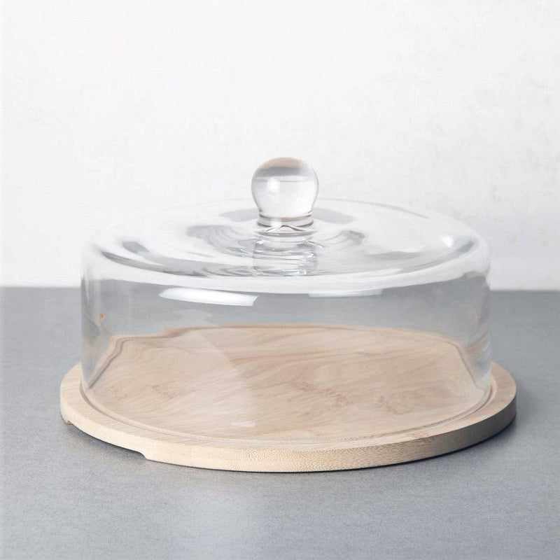 Philosophy Home Bakers Glass Dome with Wooden Base