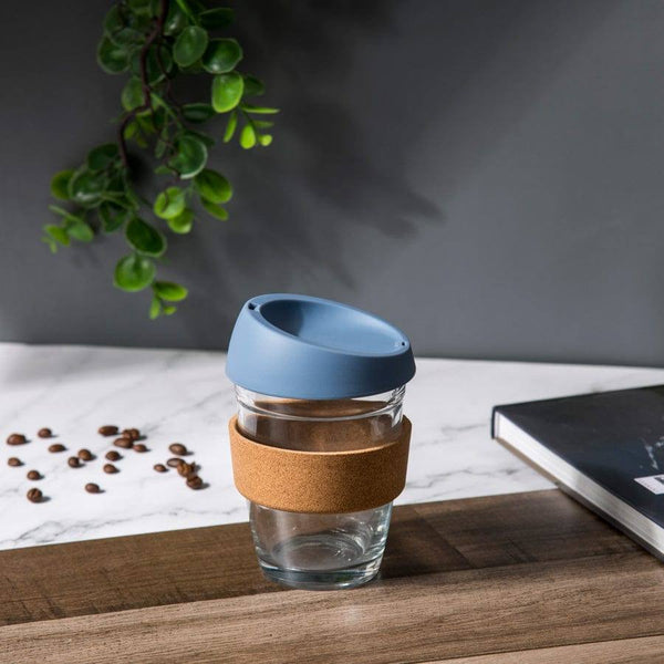 Philosophy Home Everyday Glass Cup With Cork Holder - Blue - Modern Quests