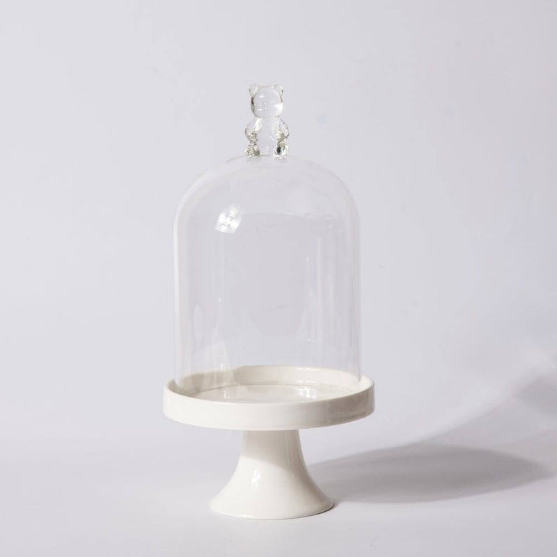 Philosophy Home Glass Dome with Porcelain Base - Bear - Modern Quests