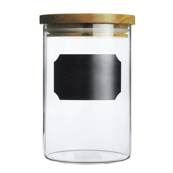 Philosophy Home Glass Jar with Blackboard Decal and Chalk - Medium