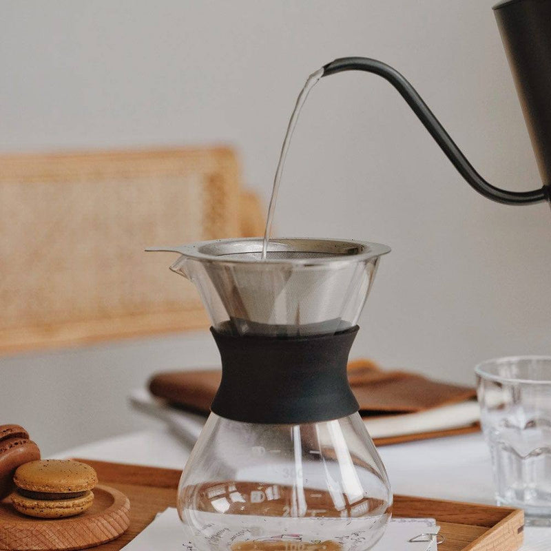 Philosophy Home Glass Pour Over Coffee Maker With Stainless Steel Filter
