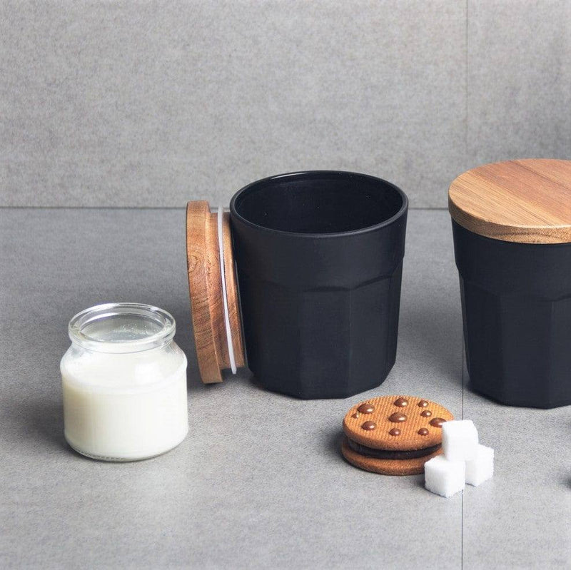 Philosophy Home Glass Storage Jar with Lid - Matte Black - Modern Quests