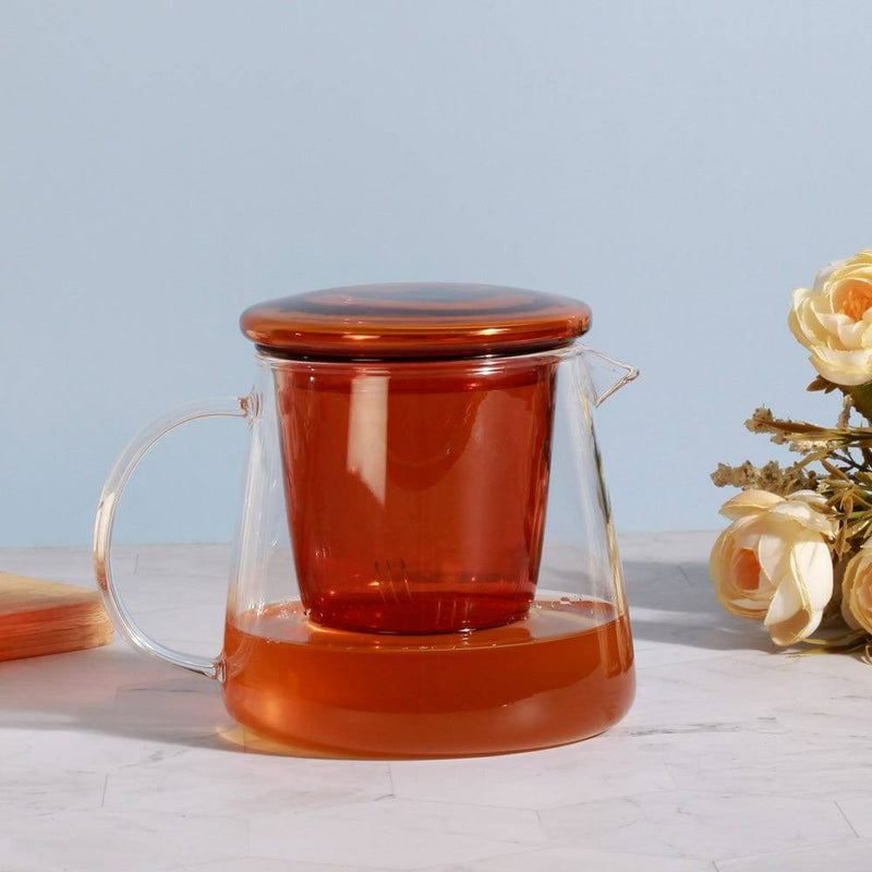Philosophy Home Glass Tea Pot with Filter - Amber