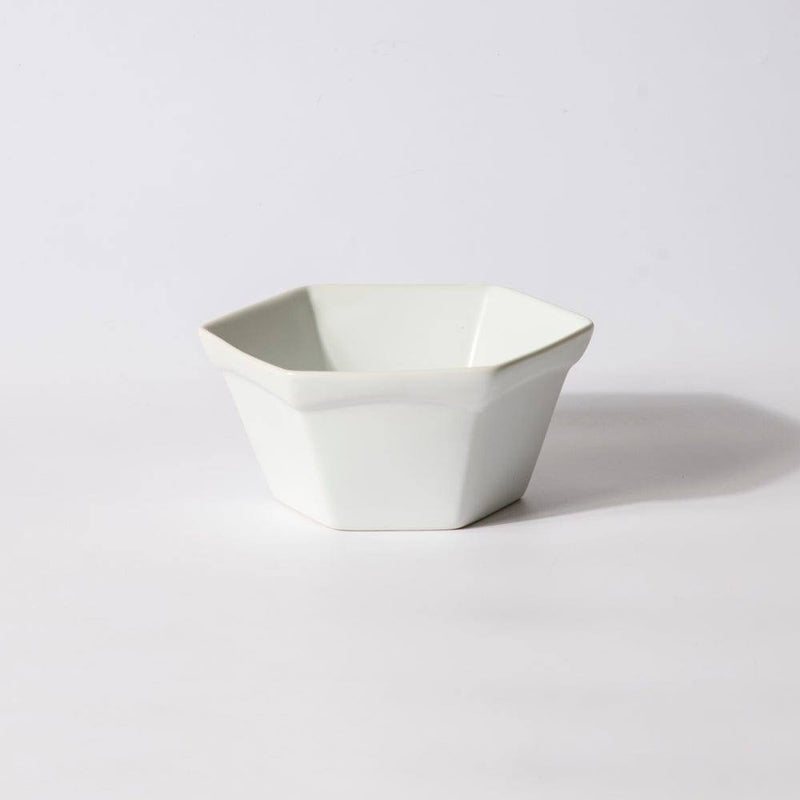 Philosophy Home Hex Ceramic Bowls, Set of 2 - Matte White - Modern Quests