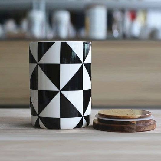 Philosophy Home Patterned Storage Jar with Lid - Checkers