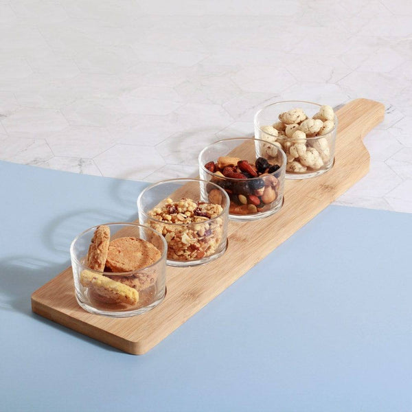 Philosophy Home Quad Serving Bowls with Wooden Paddle - Modern Quests