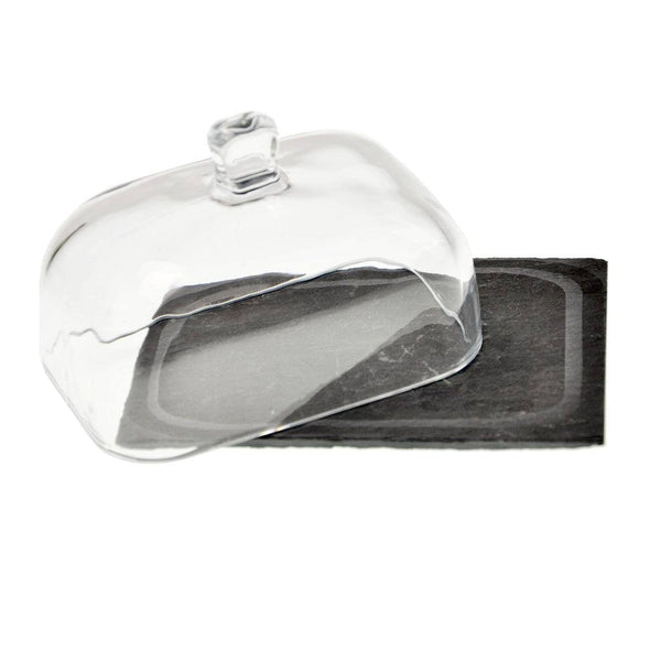 Philosophy Home Slate & Glass Butter Dish