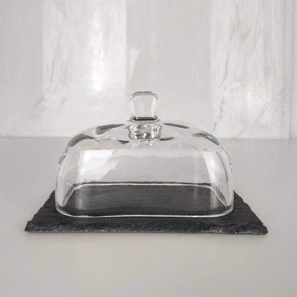 Philosophy Home Slate & Glass Butter Dish