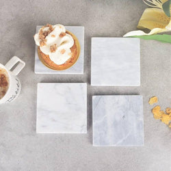 Philosophy Home Square Marble Coasters, Set of 4 - Modern Quests