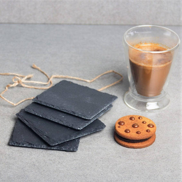 Philosophy Home Square Slate Coasters - Set of 4 - Modern Quests