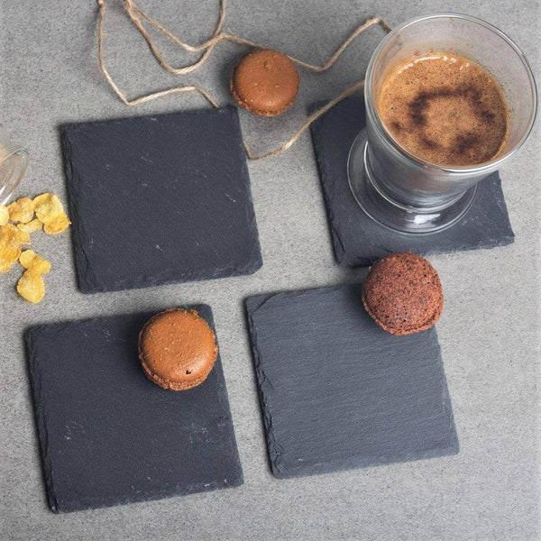 Philosophy Home Square Slate Coasters - Set of 4 - Modern Quests