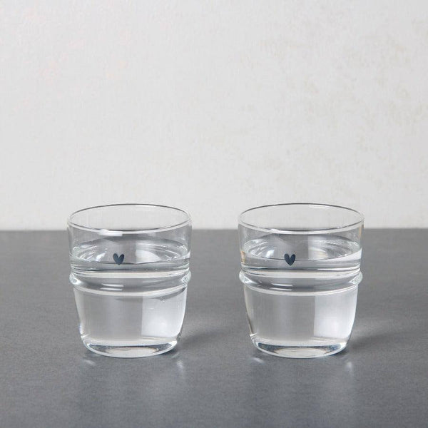 Philosophy Home Stackable Short Glasses with Decal, Set of 2 - Modern Quests