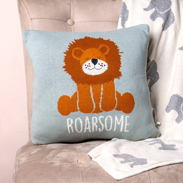 Pomme Knitted Cushion Cover - Lion