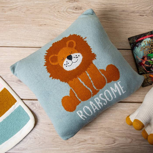 Pomme Knitted Cushion Cover - Lion
