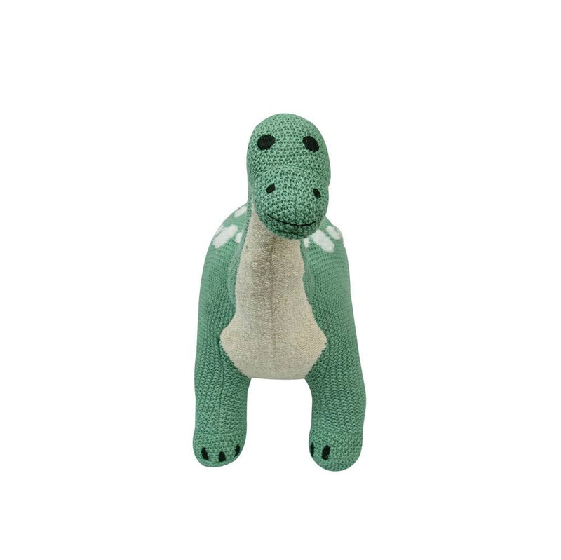 Pomme Knitted Soft Toy - Green Dinosaur