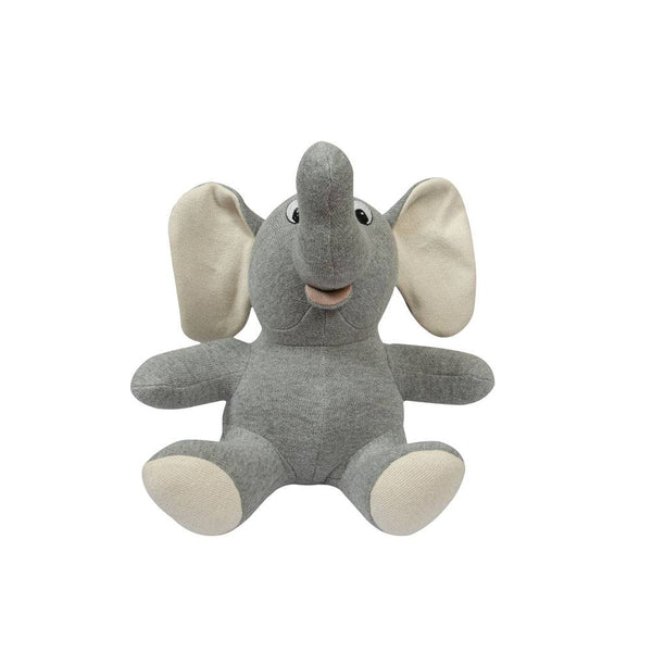 Pomme Knitted Soft Toy - Grey Baby Elephant