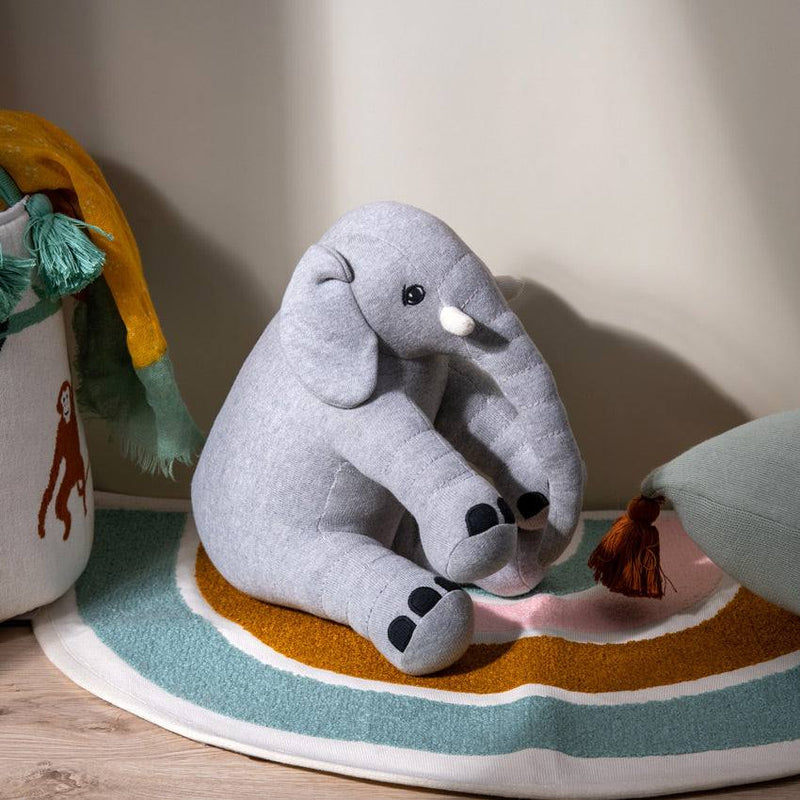 Pomme Knitted Soft Toy - Grey Elephant