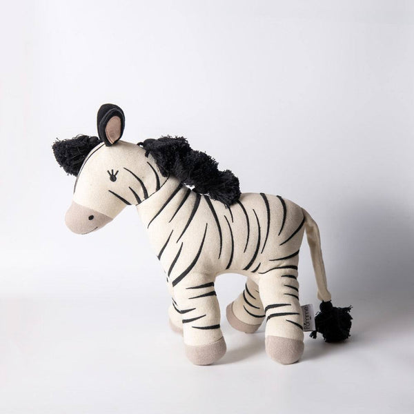 Pomme Knitted Soft Toy - White Zebra