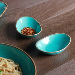 Porland Turkey Grazia Seasons Oval Mini Bowls, Set of 2 - Turquoise - Modern Quests