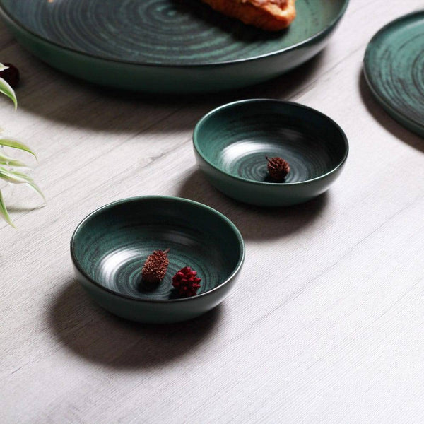 Porland Turkey Lykke Small Bowls, Set of 2 - Green - Modern Quests