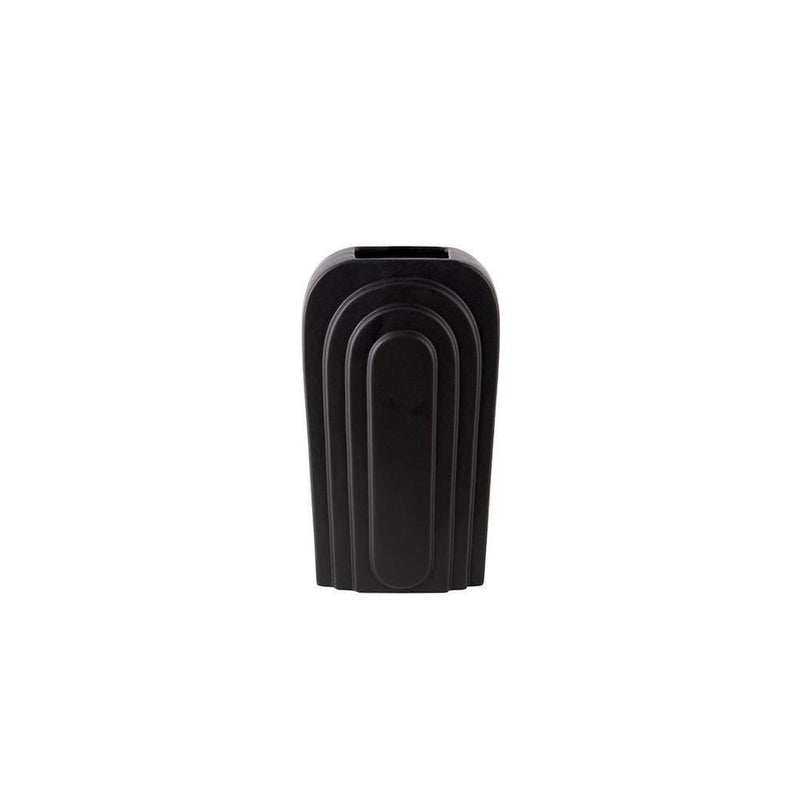 Present Time Arc Ceramic Vase Small - Matte Black - Modern Quests