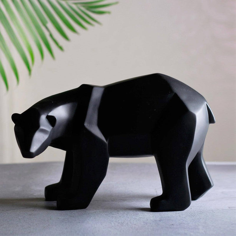 Present Time Bear Faceted Sculpture Large - Black - Modern Quests