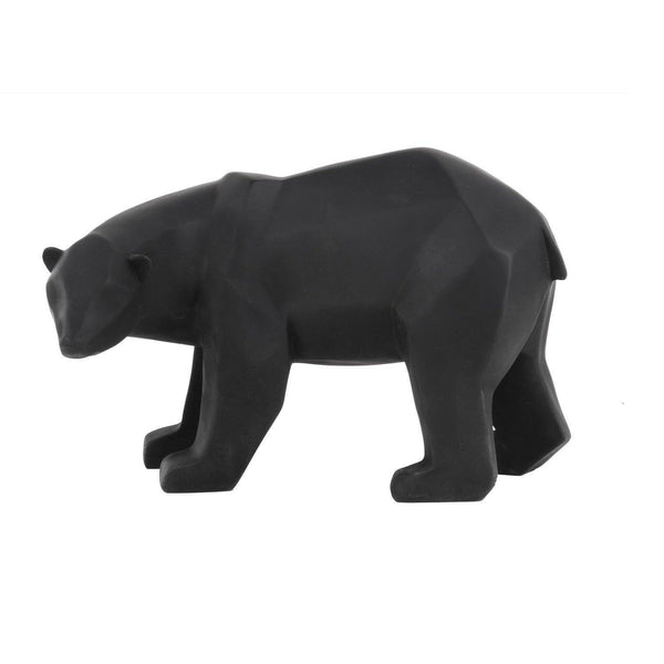Present Time Bear Faceted Sculpture Large - Black