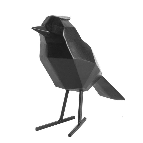 Present Time Bird Faceted Sculpture Large - Black