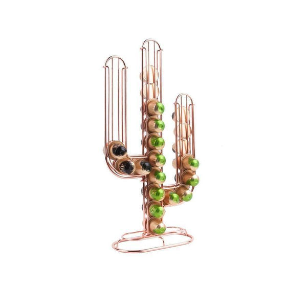 Present Time Cactus Coffee Pods Holder - Copper