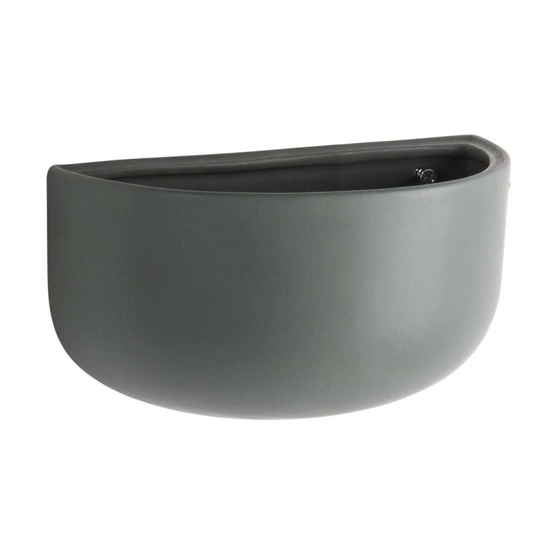 Present Time Ceramic Oval Wall Planter - Matte Green - Modern Quests