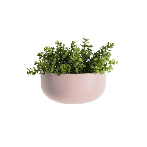 Present Time Ceramic Oval Wall Planter - Soft Pink