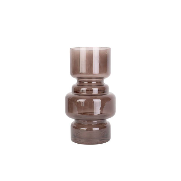 Present Time Courtly Glass Vase Medium - Chocolate Brown