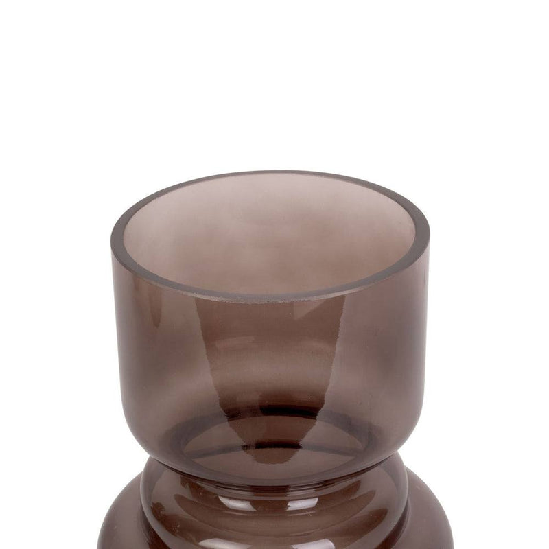 Present Time Courtly Glass Vase Medium - Chocolate Brown