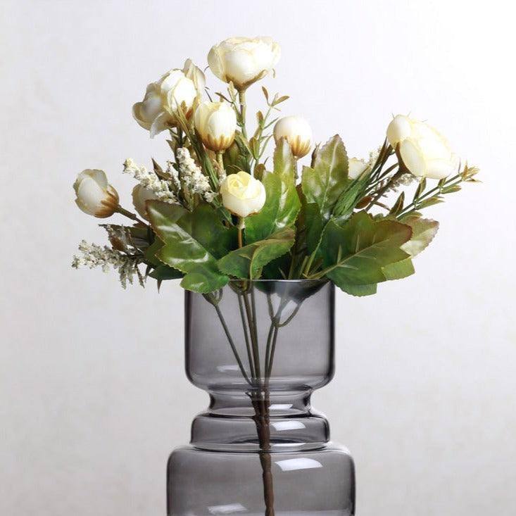 Present Time Courtly Glass Vase Medium - Dark Grey - Modern Quests