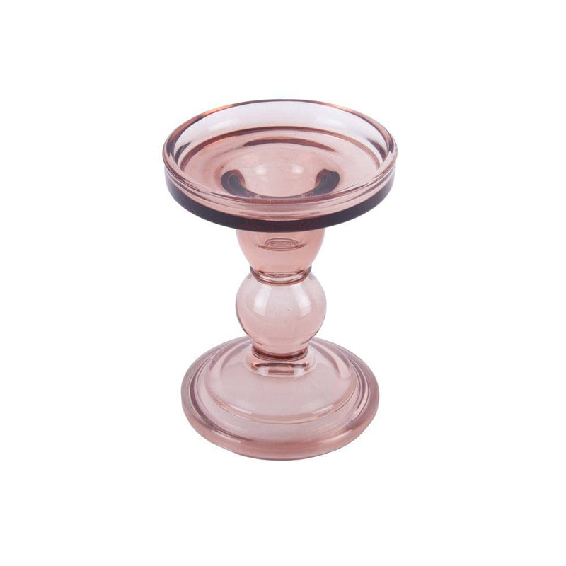 Present Time Glass Art Candle Holder Medium - Pink - Modern Quests
