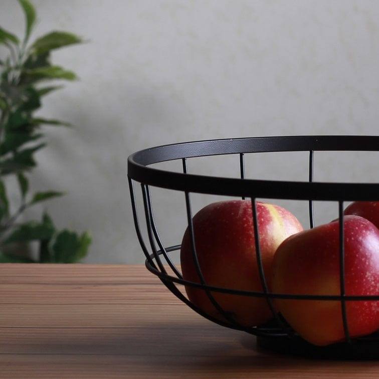 Present Time Open Grid Fruit Basket - Black - Modern Quests