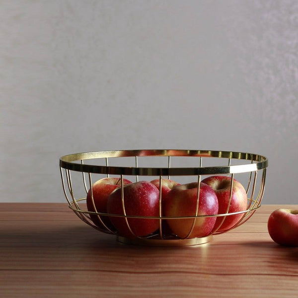 Present Time Open Grid Fruit Basket - Gold - Modern Quests