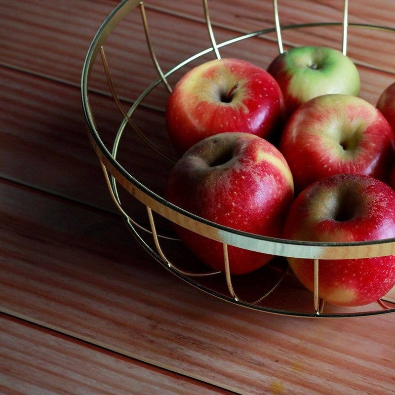 Present Time Open Grid Fruit Basket - Gold - Modern Quests