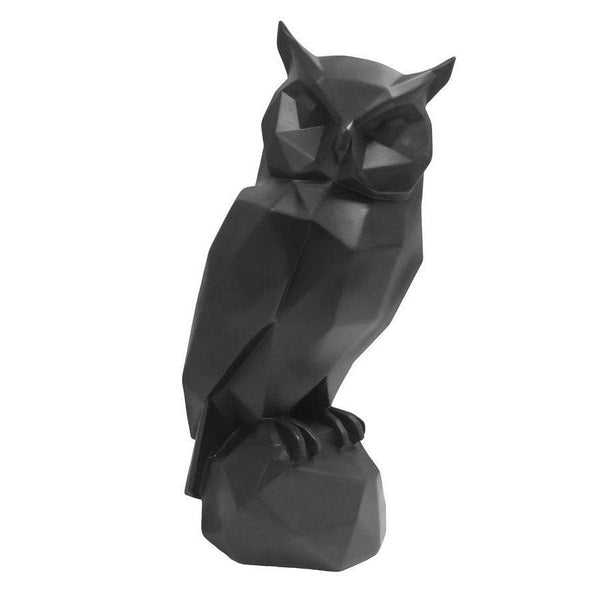 Present Time Owl Faceted Sculpture Large - Black - Modern Quests