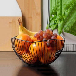 Present Time Wave Fruit Basket Large - Matte Black - Modern Quests