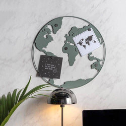 Present Time World Map Memo Board - Grey - Modern Quests