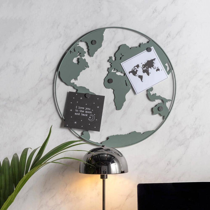 Present Time World Map Memo Board - Grey - Modern Quests