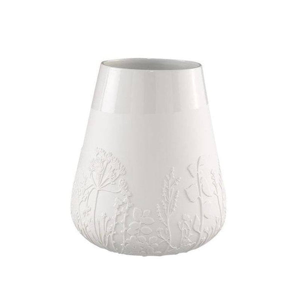 Rader Germany Embossed Flowers Porcelain Vase - White - Modern Quests