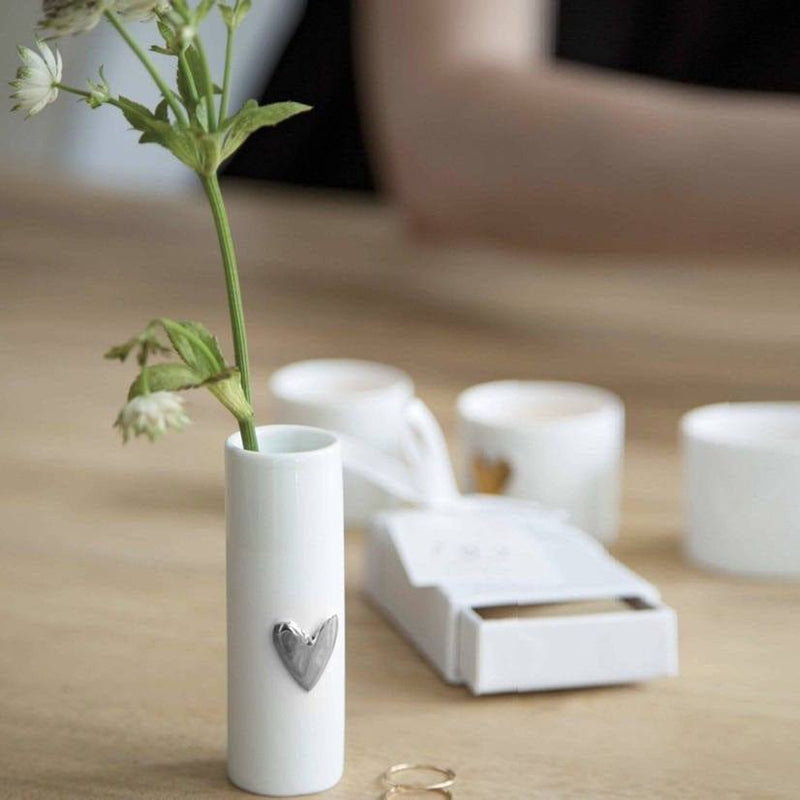 Rader Germany Heart Mini Vases, Set of 2 - Silver