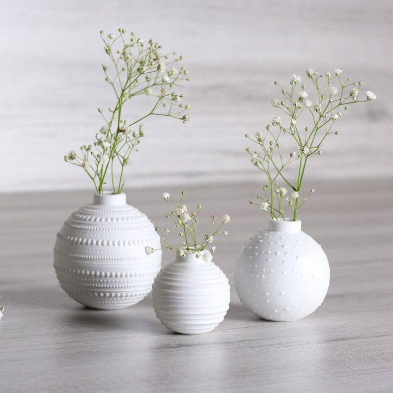 Rader Germany Miracle Ball Mini Vases, Set of 3 - White - Modern Quests