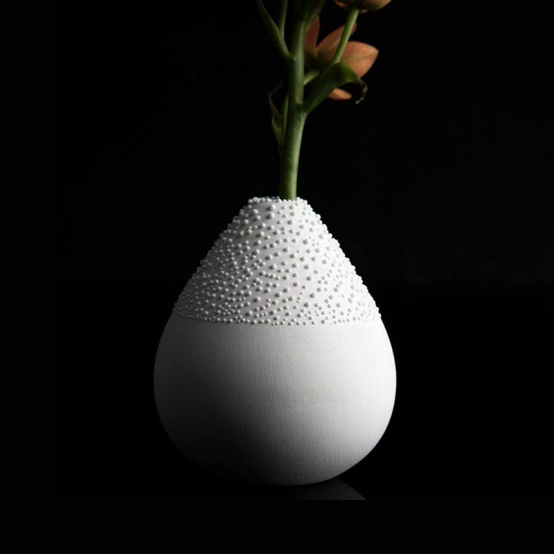 Rader Germany Pearl Dotted Bulb Mini Vase - White