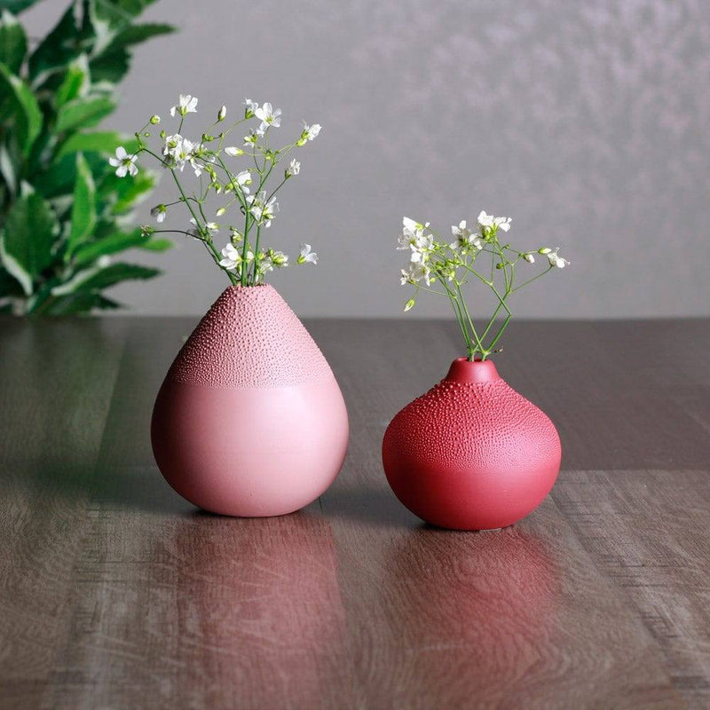 Rader Germany Pearl Dotted Mini Vases, Set of 2 - Pink - Modern Quests