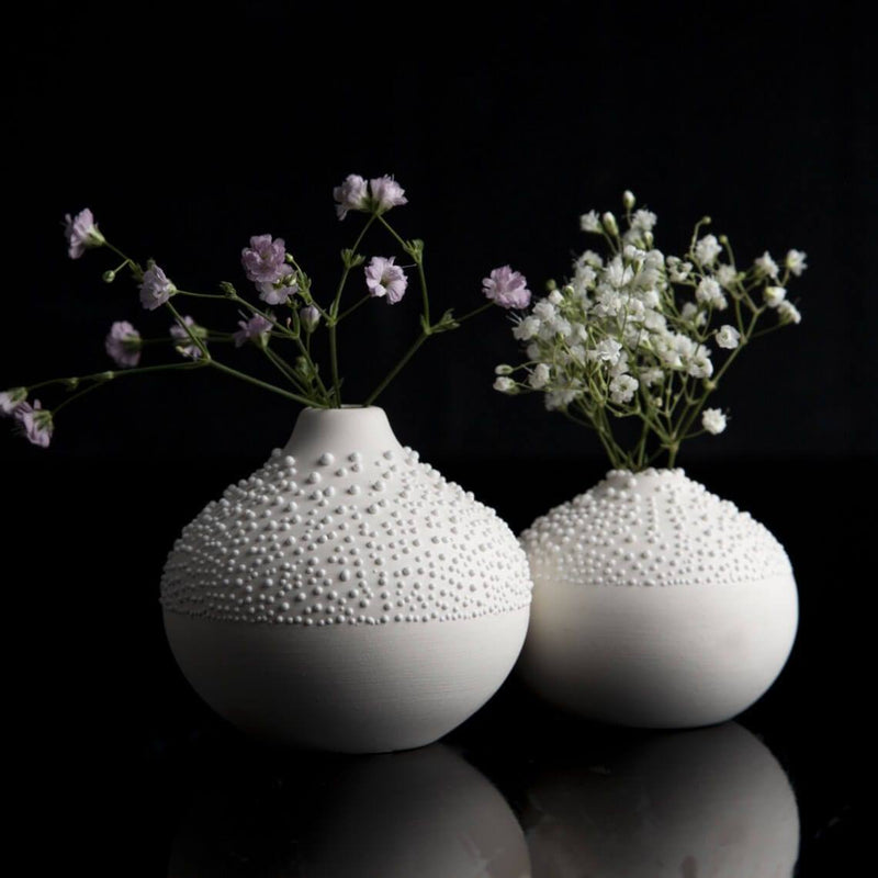 Rader Germany Pearl Dotted Mini Vases, Set of 3 - White - Modern Quests