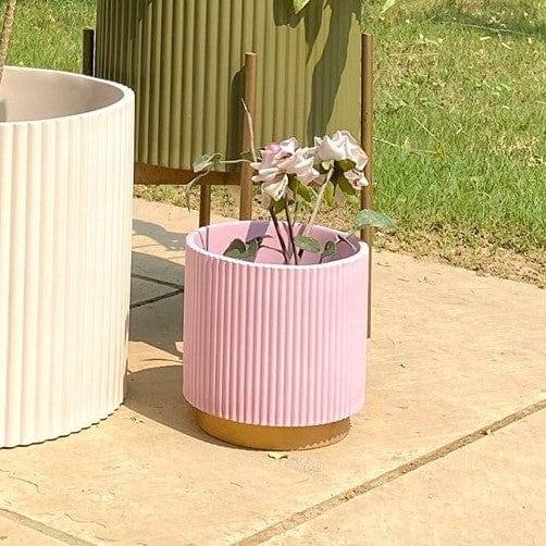 Ripples Home Midori Planter with Base Small - Pink